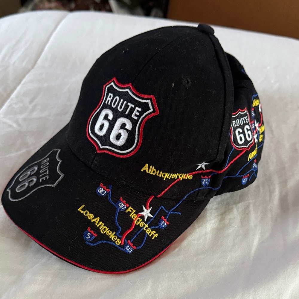 Route 66 Black Cap with Colorful Embroidery (T.A.W. promotions)